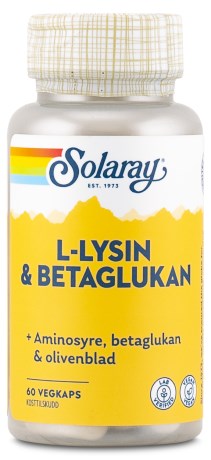 Pienoiskuva Solaray L-Lysiini & Betaglukaani, 60 kapselia