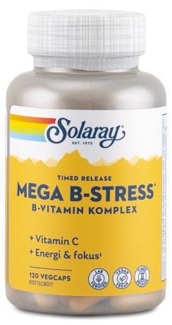 Pienoiskuva Solaray Mega B-Stress, 120 kapselia