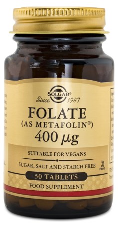 Pienoiskuva Solgar Folaatti Metafolin 400 mcg, 50 tablettia