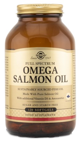 Pienoiskuva Solgar Full Spectrum Omega Salmon Oil, 120 Pehme kapselia