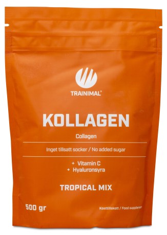 Pienoiskuva Trainimal Kollageeni + Hyaluronihappo -jauhe, Tropical Mix, 0,5 kg