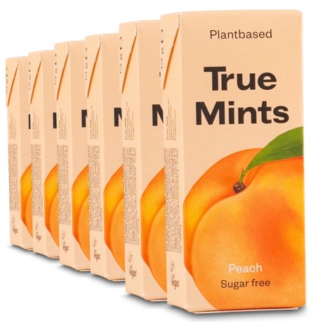 Pienoiskuva True Mints Luontaiset Pastillit, 6 kpl pakkaus, Peach