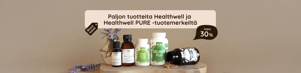 Jopa 30 % Healthwell ja Healthwell PURE -tuotemerkeiltä