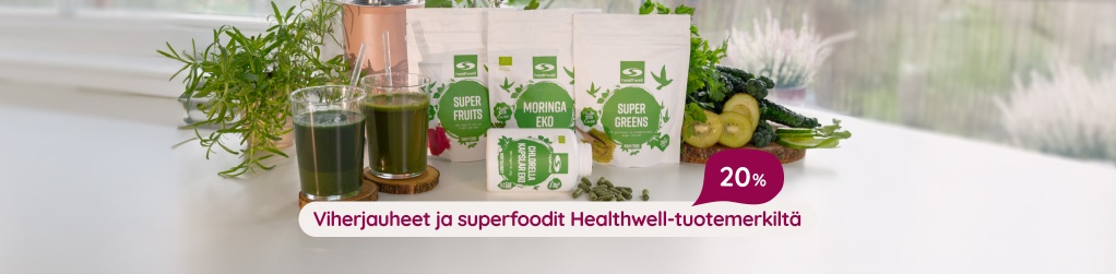 Viherjauheet ja superfoodit Healthwell-tuotemerkilt� | 20%