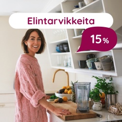 Elintarvikkeita 15 %