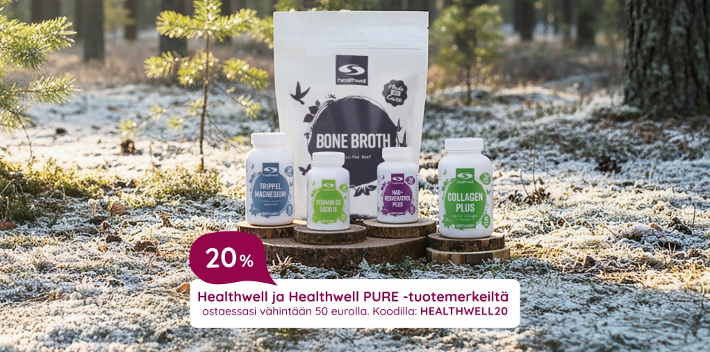 20% | Healthwell ja Healthwell PURE -tuotemerkeilt� ostaessasi v�hint��n 50 eurolla